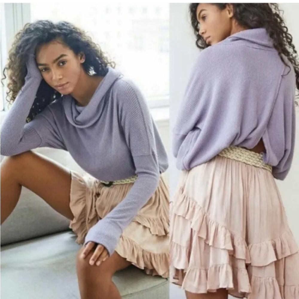 Lavender Cowl Neck nursing Sweater
